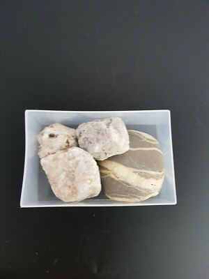 4 natürliche Mineralien Proben Roh Quarz Kristall Calcit Jaspis Gestein Sammlung