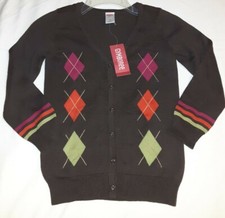 Gymboree Vintage 2010 Fall Homecoming Brown Argyle Button Cardigan Sweater 5 6
