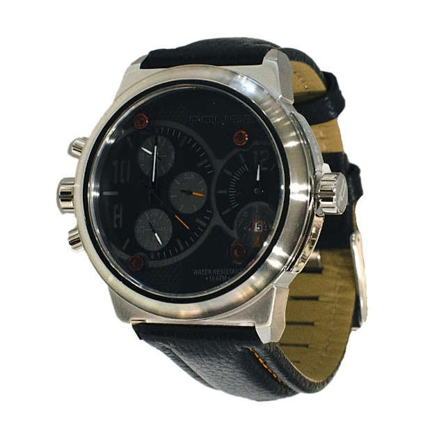 Orologio Police Dual Time Uomo Pelle Acciaio Viper R1471684002