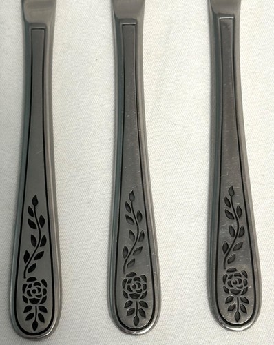 7 Tafelmesser Rogers Floral Mist Edelstahl Besteck Korea Vintage Blumenranbe - Bild 10 von 13