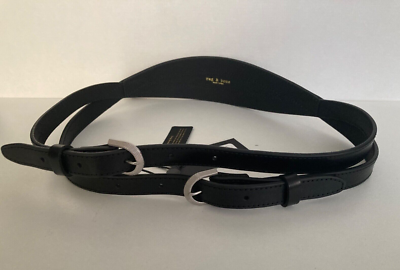 Rag & Bone Black Leather Exchange Waist Belt Silver-tone  display picture 1