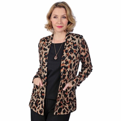 leopard print blazer size 18