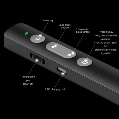 Power Point Presentation Remote Wireless USB PPT Presenter Laser Clicker Pen - Picture 8 of 11