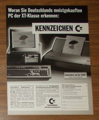 Seltene Werbung COMMODORE PC 10-III 20-III - Meistgekaufte PC der XT-Klasse 1989