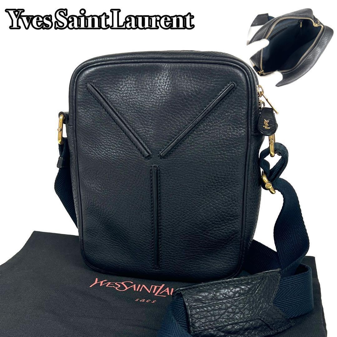 Borsa a tracolla Yves Saint Laurent YSL in pelle blu navy B condizioni estremamente belle