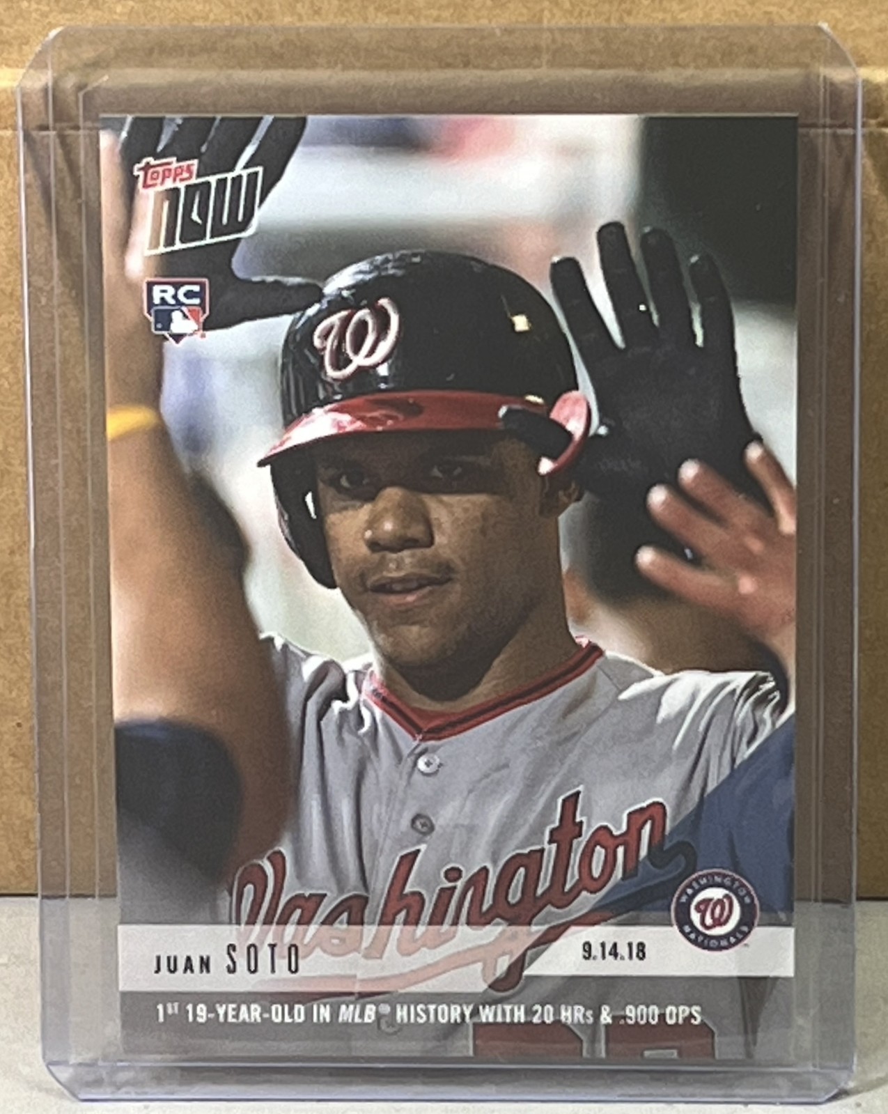 2018 TOPPS NOW #726 JUAN SOTO NATIONALS ROOKIE 20 HRs .900 OPS Print Run 1642