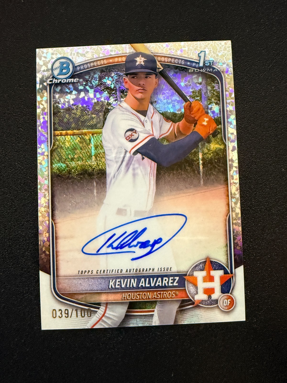 2025 Bowman Chrome Kevin Alvarez 1st Bowman Prospect Mini Diamond Autograph /100