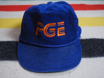 #ad #ad VTG 80s 90s Pacific Gas Energy PGE Blue Corduroy Strapback Trucker Hat Cap OSFM $24.95