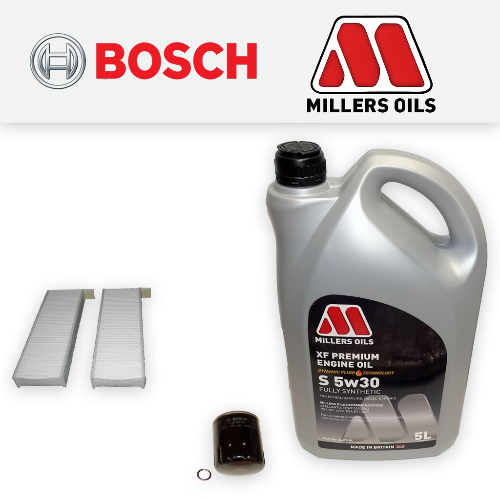 SERVICE KIT for PEUGEOT 3008 1.2 PURETECH 130 OIL CABIN FILTERS +OIL (2015-2024)