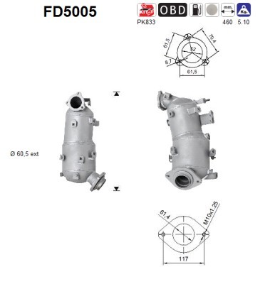 PARTIKELFILTER FÜR TOYOTA AURIS ( E15 ) - AS FD5005