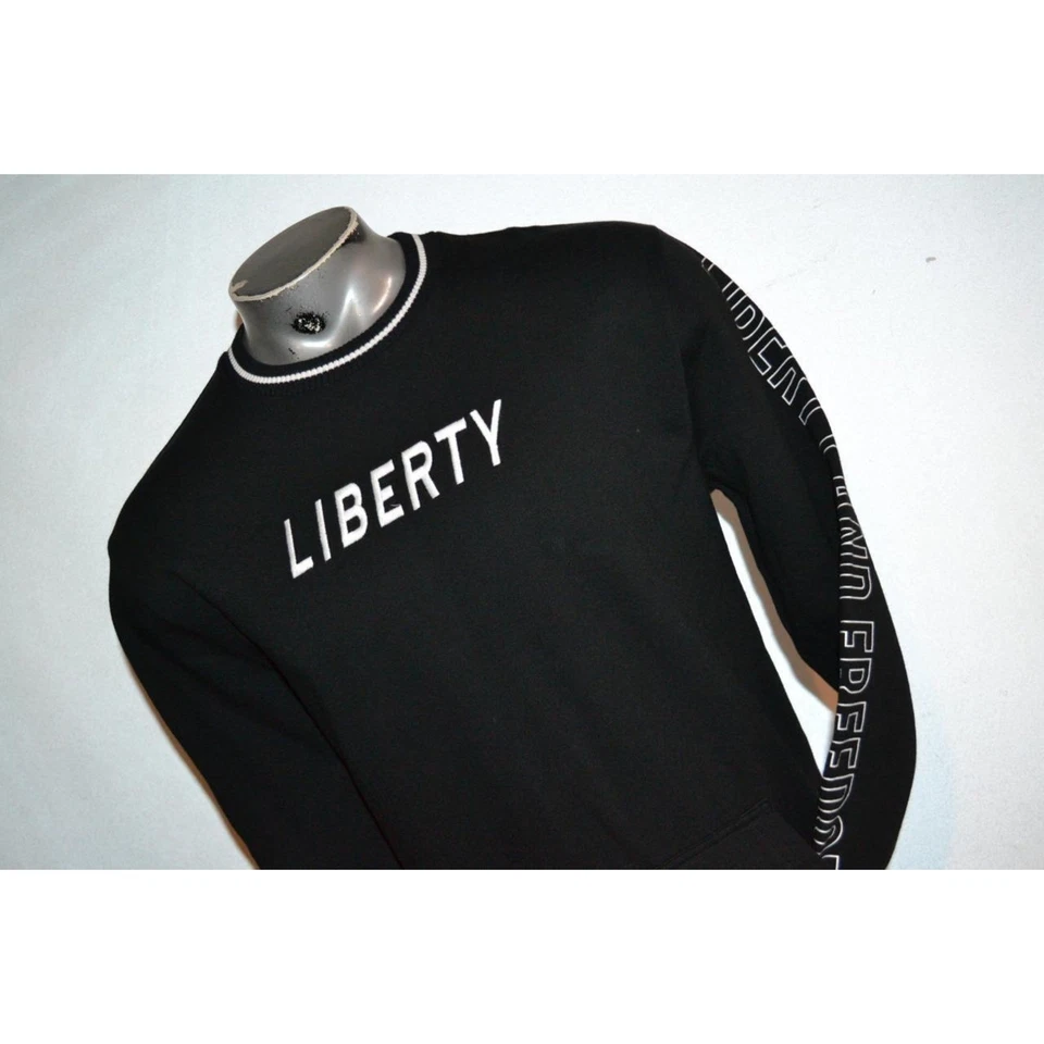 27565 Topman 卫衣套衫 Liberty And Freedom 黑色 L 码男式 — 第 2/4 张图片