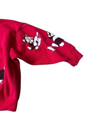Vintage 80s Spumoni Rose Cage Cats & Mouse Sweatshirt Deadstock