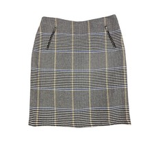 J.McLaughlin Houndstooth Pencil Skirt Women's 8 Zipper Detail French Tweed Lined
