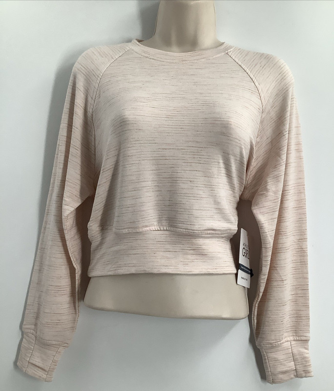 Athleta Girl's Long Sleeve Pink Sace Dye All Day Crewneck Sweatshirt Size 8-10 M