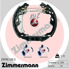 ZIMMERMANN Bremsbackensatz KIT Z 20990.130.3 für C1 PEUGEOT CITROËN TOYOTA AYGO
