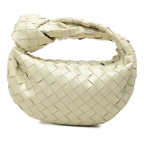 Bottega Veneta Intrecciato Mini Jodie HandBag White Patent Leather 723395