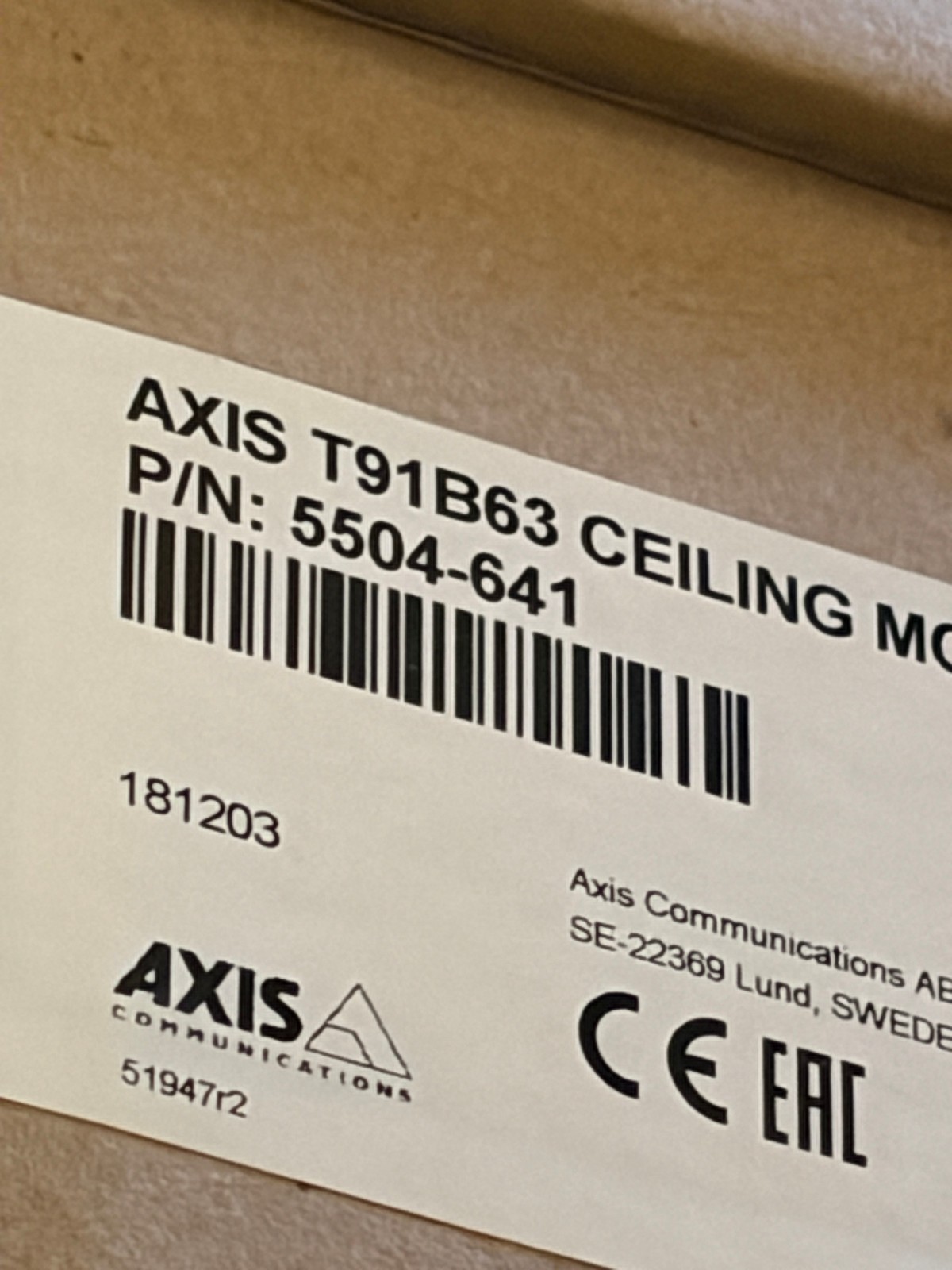 Axis T91B63 P/N: 5504-641 - BRAND NEW IN BOX