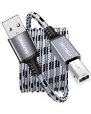 SNANSHI USB Printer Cable 25 ft, Nylon Braided USB 2.0 Type A to B Male Printer
