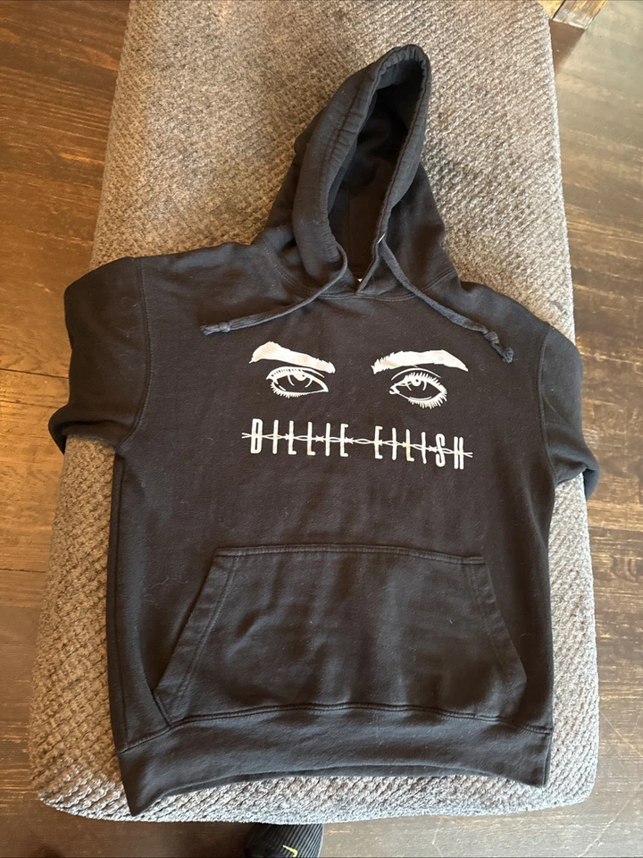 Billie eilish Eyes Small Black hoodie Tour Music - Image 3 of 4