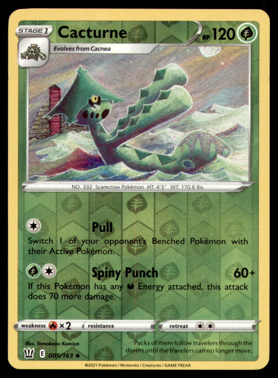 Cacturne 005/163 Battle Styles 2021 Tomokazu Komiya Reverse Holo NM/M