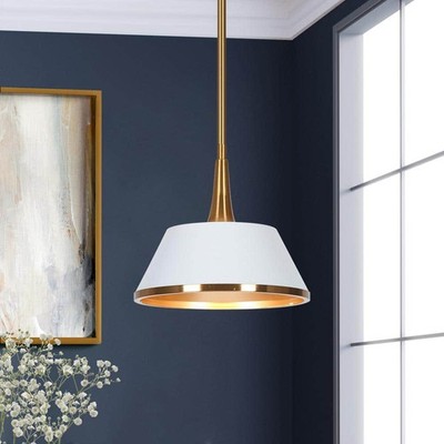LNC Idaikos 1-Light Polished Gold and White Linear LED Large Indoor Kitchen