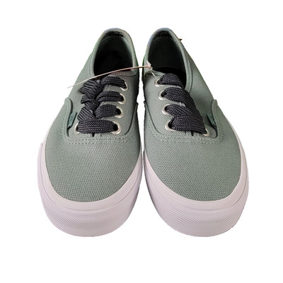 Vans Authentic (Oversize Laces) Women s 6.5 Men 5 Green Black Canvas Skate Shoes