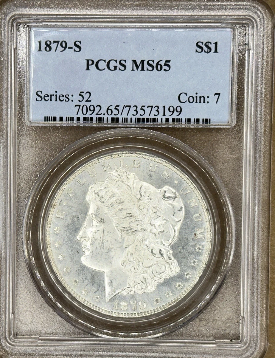 PCGS Certified MS 65 Graded 1879 Year Morgan US Dollars (1878-1921