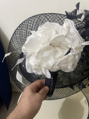 SNOXELL & GWYTHER MARINEBLAU CREMEWEISS ASCOT HOCHZEIT HATINATOR HUT ANLASS FORMELL