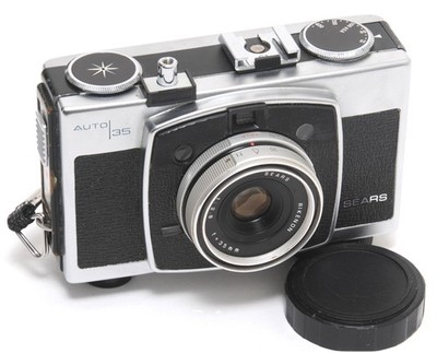 @ Sears Auto 35 viewfinder camera 35mm w. Rikenon 2.8/35mm For Parts