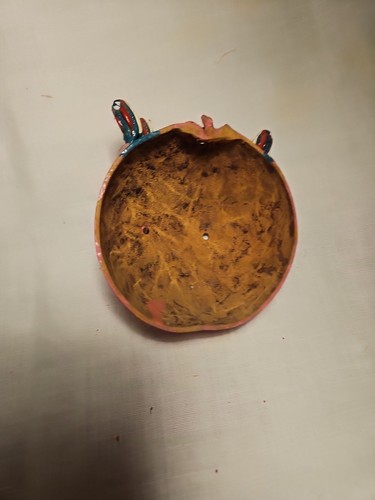 Hand Crafted Mexican Coconut Folk Art Mask Vintage  - Picture 7 of 7