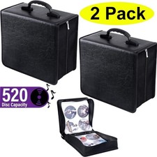 2X CD DVD Case Holder, 520 Capacity CD Binder Storage Wallet Booklet Album Box