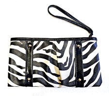 Vintage ZEBRA STRIPE CLUTCH BAG - Man Made Material - Very Cute - Excellent