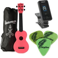 Kala The Waterman Soprano Ukulele Essentials Bundle - Pink Dusk