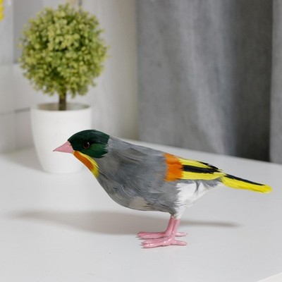 Einzigartiger echter Federvogel Leiothrix Kunstschaum Vogel für Fee Garten Deko