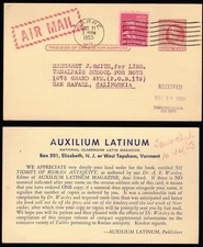 USA 1953 Commercial Postal Stationery Card AUXILIUM LATINUM #2