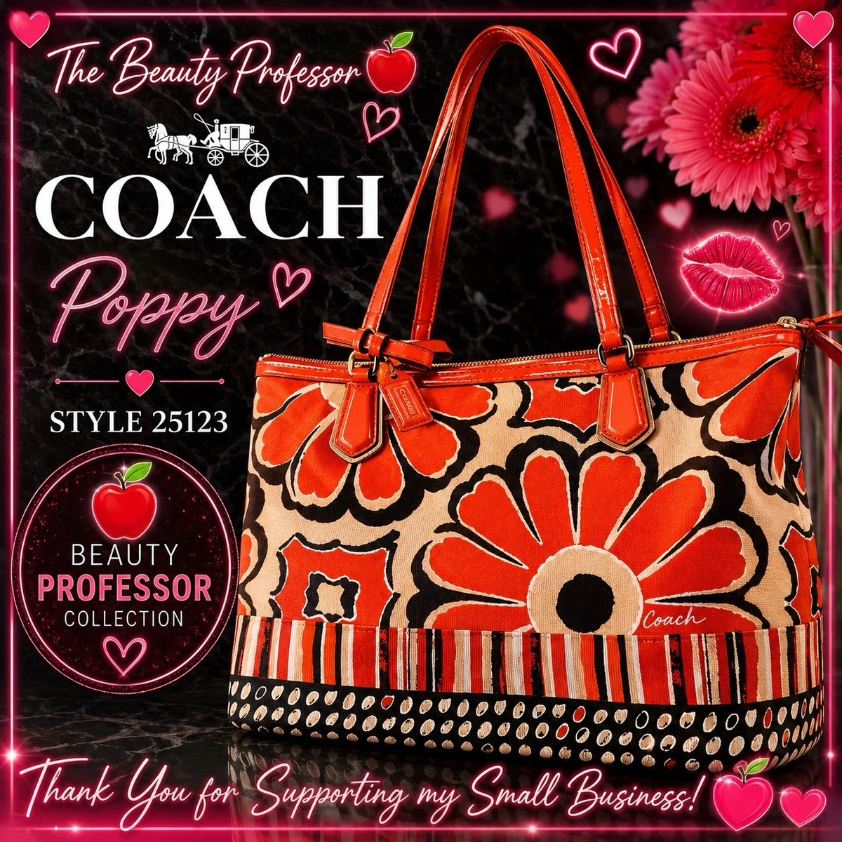 バッグ 美品✨00s Coach Poppy Flower Tote Bag Y2K