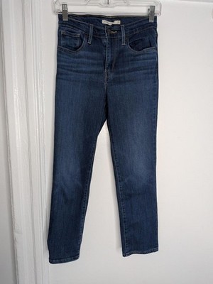 Levi's 724 Jeans Womens 25 Blue High Rise Straight Crop Stretch Denim Ankle