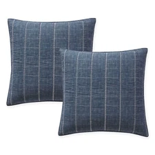 VCNY Home Faith 2 pack Euro Shams Navy 26x26 square new in pkg