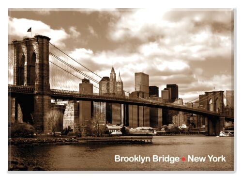 New York City Brooklyn Bridge Pan NYC souvenir réfrigérateur photo aimant cadeau  - Photo 1 sur 9