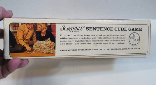 Vintage 1971 "Scrabble" "Sentence Cube Game" 21 dice, Timer with Original Box - Picture 6 of 9