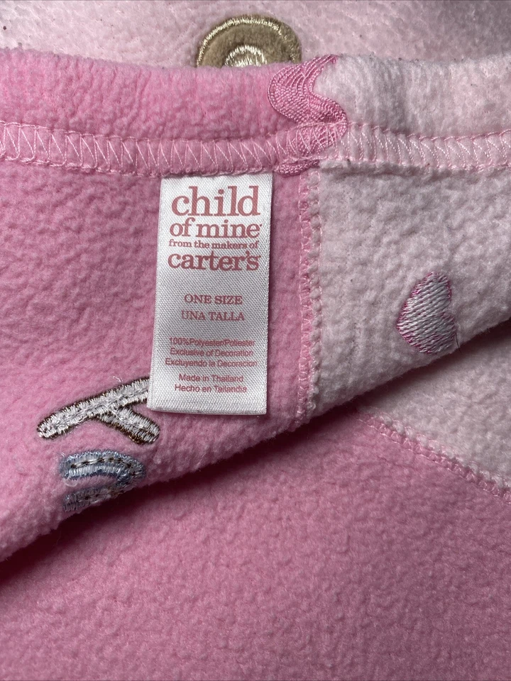 Carters Child Of Mine Baby одеяло розовый плюшевый медведь я люблю мама флис милый - Изображение 3 из 4