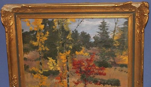 1952 Post impressionist oil painting landscape signed - Picture 7 of 12