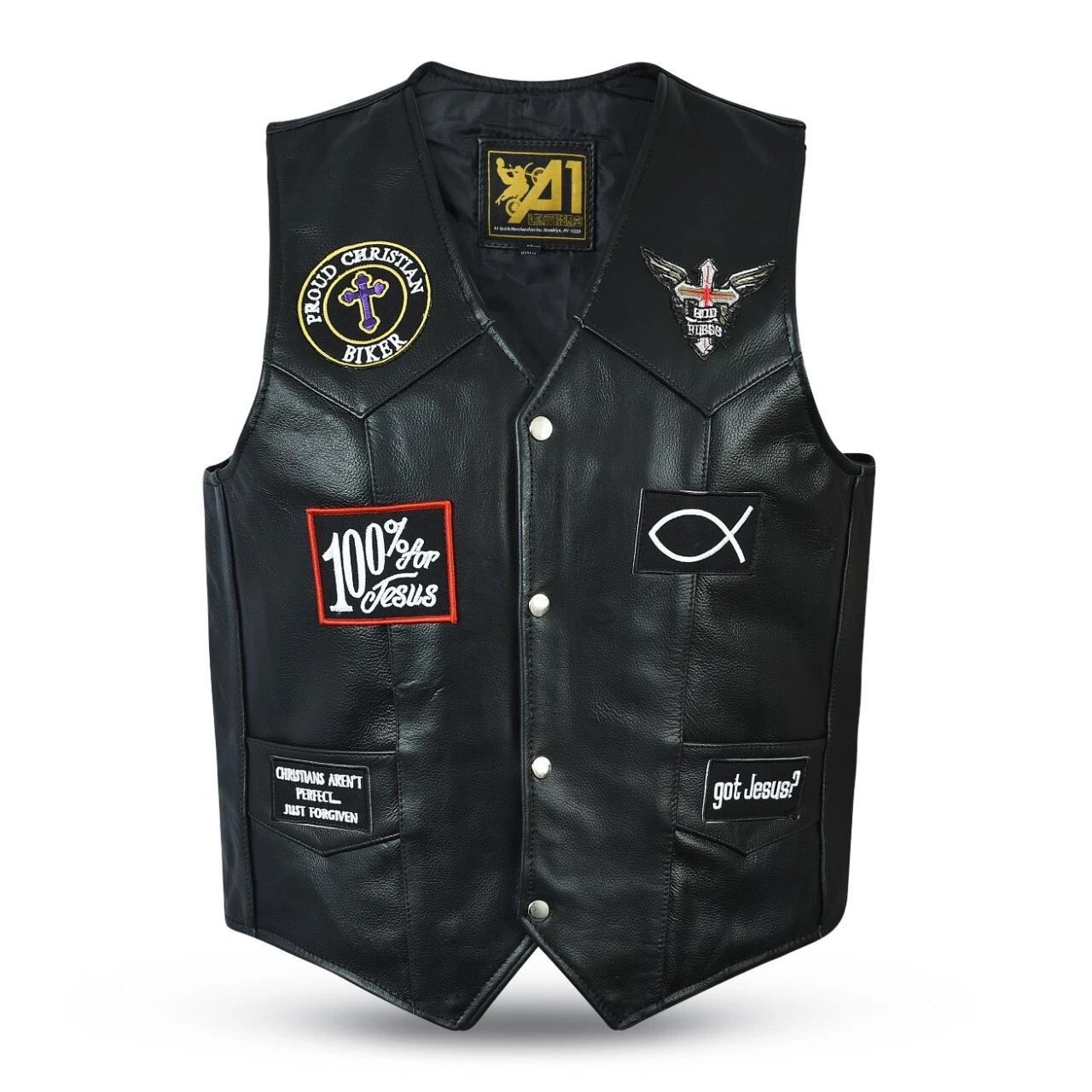 Christian Jesus Forever Biker Leather Men's Vest
Opens in a new window or tab
