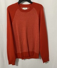 Free Assembly Men's Cashmere Touch Texture Stitch Sweater Valiant Poppy SIZE S