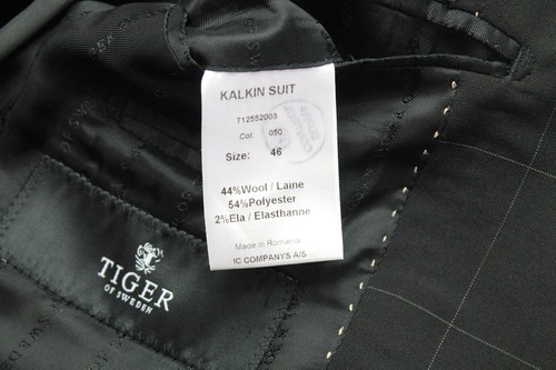Tiger of Sweden Kalkin Blazer Men's (Eu) 46 Single Row Wool Mix Checked - Picture 7 of 8