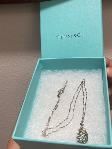 Tiffany & Co Sterling Silver Venezia Luce Pendant Necklace 16.5” Authentic - Picture 7 of 8