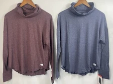 Soybu Women's Funnel Neck Shirt with Thumbholes Lot of 2 Purple & Blue NWT