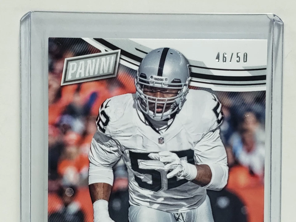 KHALIL MACK Oakland Raiders 2016 Panini Day Thick Stock NFL Card # 35 Ser# 46/50 - Image 3 of 4
