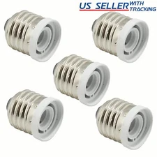 5-Pack Light Bulb Socket Adapter Medium Base E26 to Candelabra E12 Screw Reducer