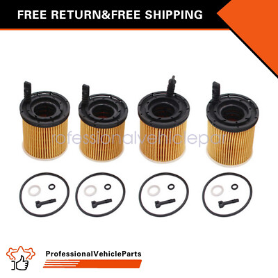 4 Pcs Oil Filter Pack w/Seals for 2020-2022 Hyundai Accent Sonata Kia Rio 1.6L
